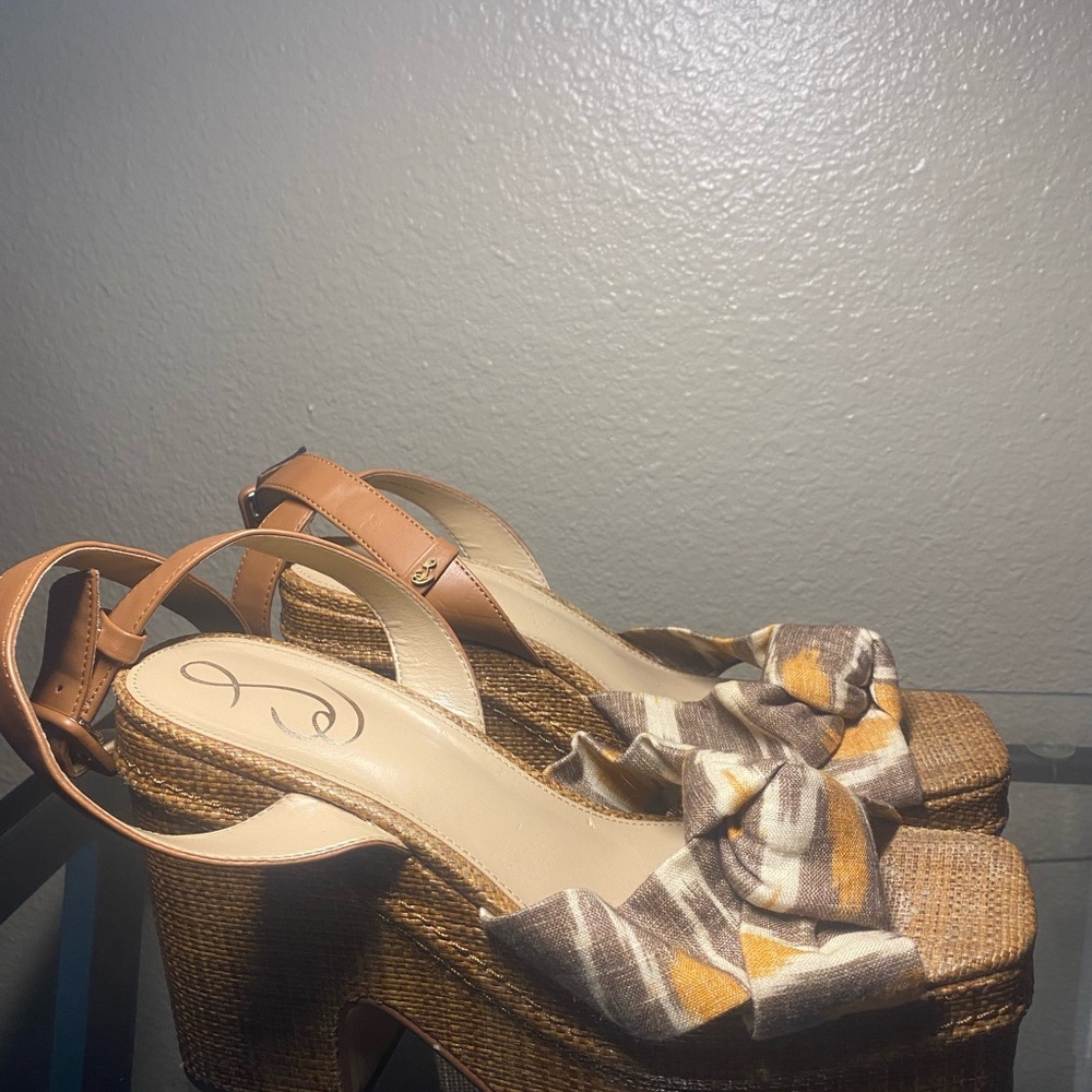 SAM EDELMAN Stylish Brown Platform Sandals - Picture 3 of 9